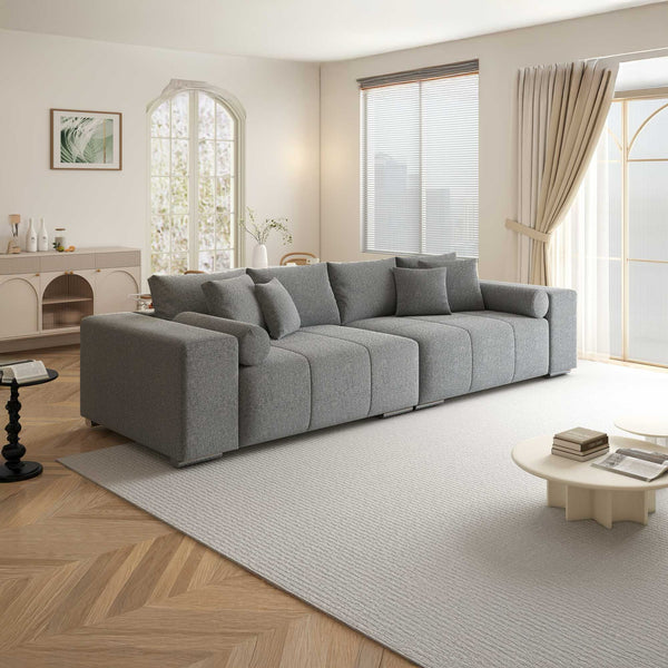 Canapea extensibilă dumonde cu ladă de depozitare si sezut confortabil din spuma high-density, Marbela XXL Monte Gri 84 290x100 cm