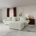 Colțar extensibil dumonde cu ladă de depozitare Berlin Jaguar Ivory II 280x185 cm