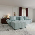 Colțar extensibil dumonde cu ladă de depozitare Berlin Jaguar Verde Mint 280x185 cm