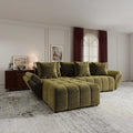 Colțar extensibil dumonde cu ladă de depozitare Berlin Monolith Verde Olive 280x185 cm