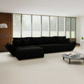 Colțar extensibil dumonde cu ladă de depozitare Berlin XL Quelle Negru 350x185 cm