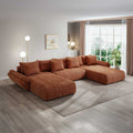 Colțar extensibil dumonde cu ladă de depozitare Berlin U Cremona Teracota 400x185 cm