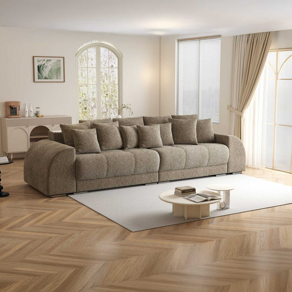 Canapea extensibilă dumonde cu 2 lăzi de depozitare si sezut confortabil din spuma high-density, Verona Arena Bej 4 310x100 cm