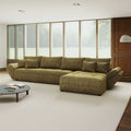 Colțar extensibil dumonde cu ladă de depozitare Berlin XL Cremona Olive 38 II 350x185 cm