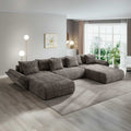 Colțar extensibil dumonde cu ladă de depozitare Berlin U Cremona Maro-bej 400x185 cm