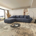 Colțar extensibil dumonde cu ladă de depozitare Berlin XL Vibe Albastru 350x185 cm