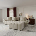 Colțar extensibil dumonde cu ladă de depozitare Berlin Cremona Gri Deschis II 280x185 cm