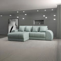 Colțar extensibil dumonde cu ladă de depozitare Verona Enjoy Mint 290x185 cm