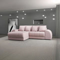 Colțar extensibil dumonde cu ladă de depozitare Verona Enjoy Roz 290x185 cm