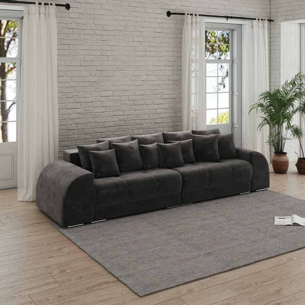 Canapea extensibilă dumonde cu 2 lăzi de depozitare Verona Tobago Anthracit 310x120 cm
