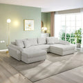 Colțar extensibil dumonde cu ladă de depozitare Loana U Zoom Cream 375x185 cm