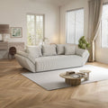 Canapea extensibilă dumonde cu ladă de depozitare Berlin Zoom Crem 250x100 cm